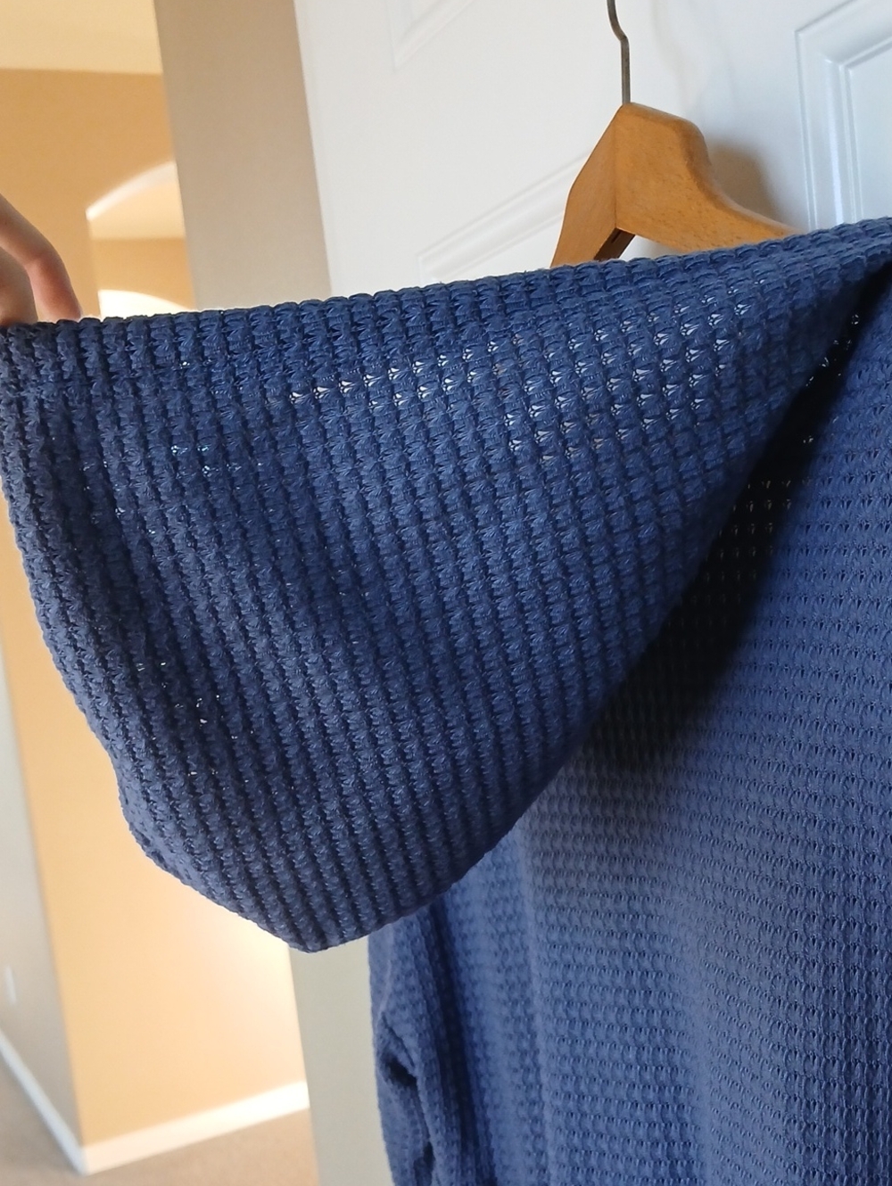 SO Peplum Henley Hoodie In Cyclone Blue - Picture 6 of 6